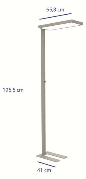 Stojací LED lampa MAULjura - stmívatelná, stříbrná