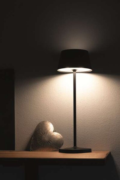 Stolní lampa MAULnina - dobíjecí, stmívatelná, antracitová