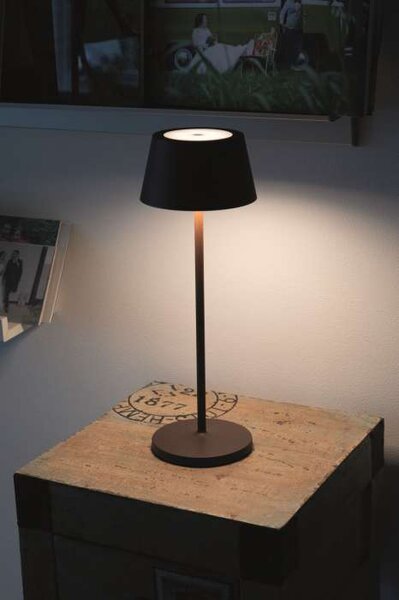 Stolní lampa MAULnina - dobíjecí, stmívatelná, hnědá