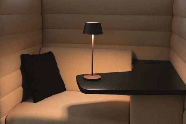 Stolní lampa MAULnina - dobíjecí, stmívatelná, hnědá