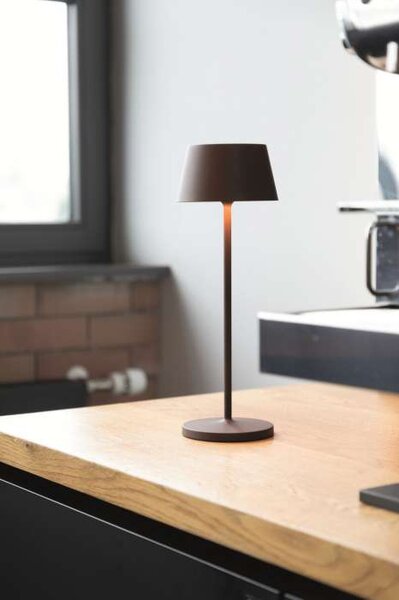 Stolní lampa MAULnina - dobíjecí, stmívatelná, hnědá