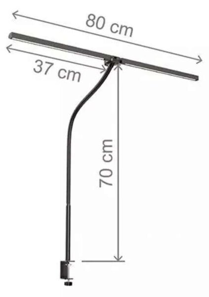 Stolní LED lampa Albatross - k upevnění na stůl, stmívatelná, černá