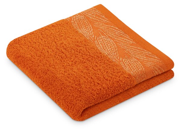 Bavlněný ručník se stříbrnou nití Oranžový ELVERUM 50x90 cm