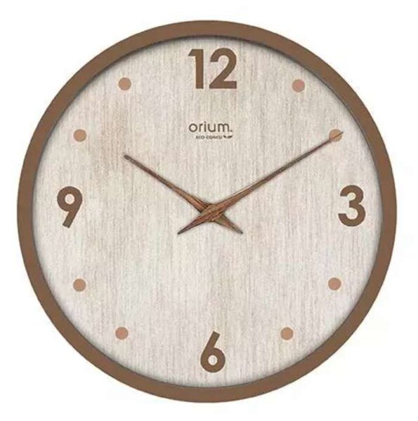 Nástěnné hodiny Eco Naturalis - průměr 30 cm, hnědé