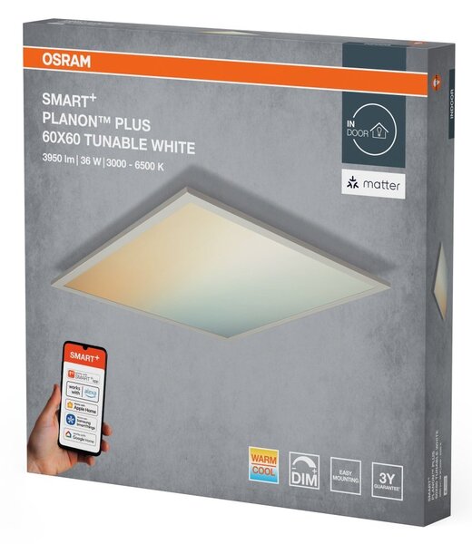 Chytrý LED panel Planon Plus 600x600mm Laditelná Bílá TW