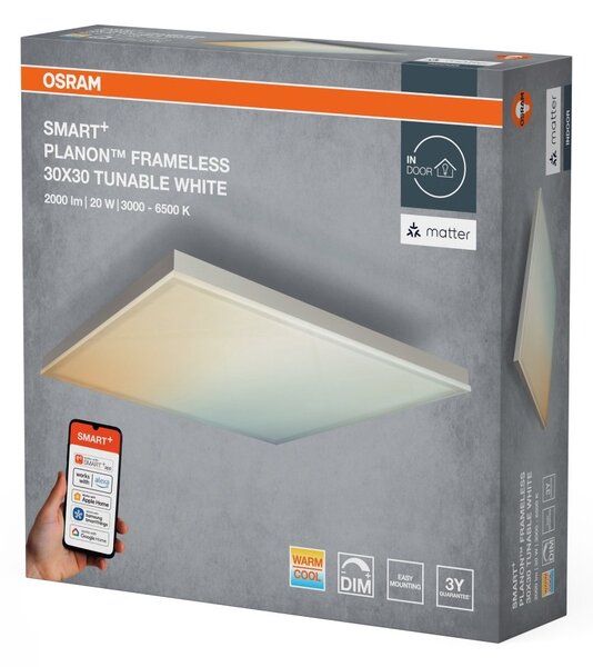 Chytrý LED panel MATTER Planon 300x300mm Laditelná Bílá