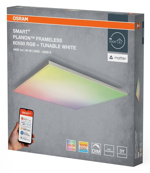 Chytrý LED panel Bezrámový 600x600mm Vícebarevný RGB/TW