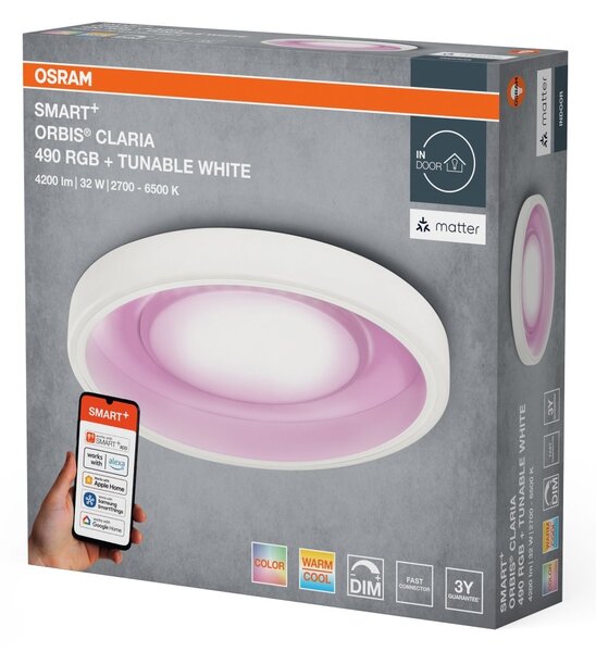 Chytré stropní svítidlo Claria 490mm Vícebarevné