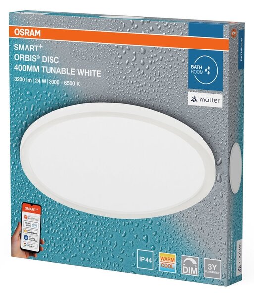 Chytré Stropní svítidlo Orbis Disc IP44 400mm Laditelná Bílá