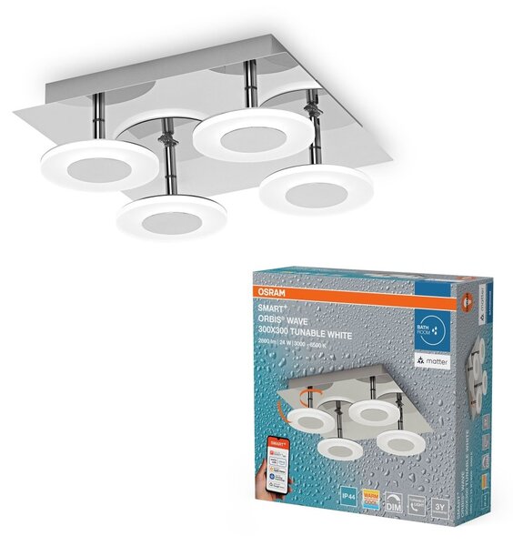 Chytré Stropní svítidlo Orbis Wall Wave IP44 300x300mm Laditelná Bílá