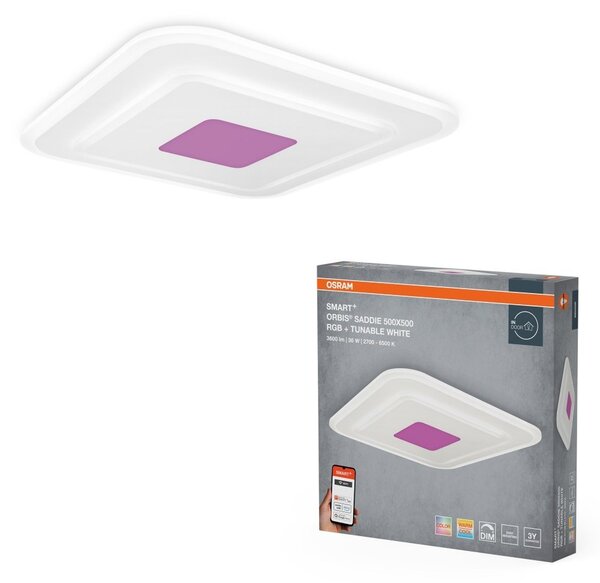 Chytré nástěnné svítidlo Orbis Saddie 500x500mm RGB+Laditelná Bílá