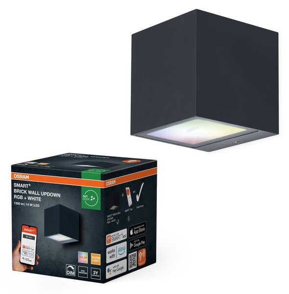 Chytré venkovní nástěnné svítidlo Brick Wall UpDown RGB+Teplá Bílá