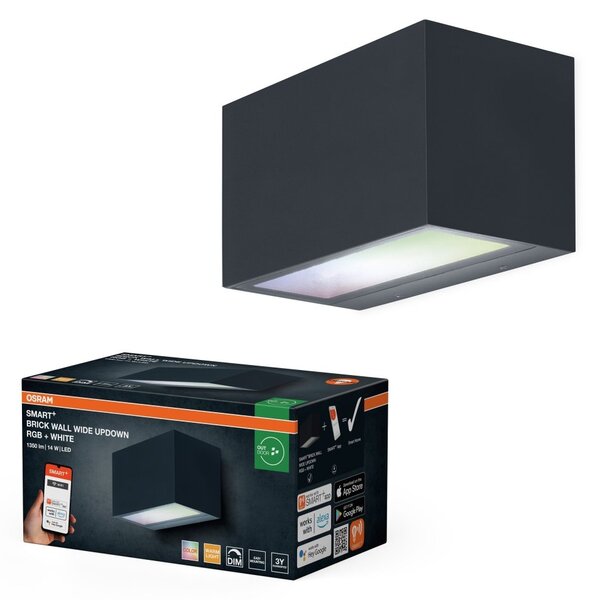 Chytré venkovní nástěnné svítidlo Brick Wall Wide UpDown RGB+Teplá Bílá