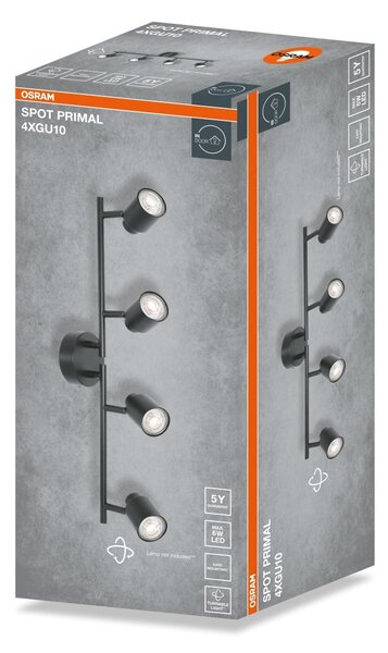 Černá Bodovka LED SPOT PRIMAL 4xGU10 580 mm