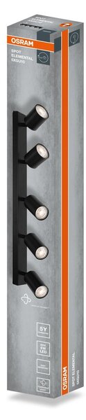 Černá Bodovka LED SPOT ELEMENTAL 5xGU10 605 mm