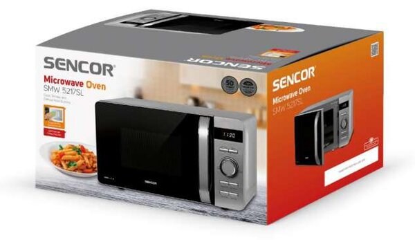 Mikrovlnná trouba Sencor SMW 5217SL – 17 l, 800 W, stříbrná