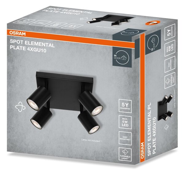 Černá Bodovka LED SPOT ELEMENTAL 4xGU10