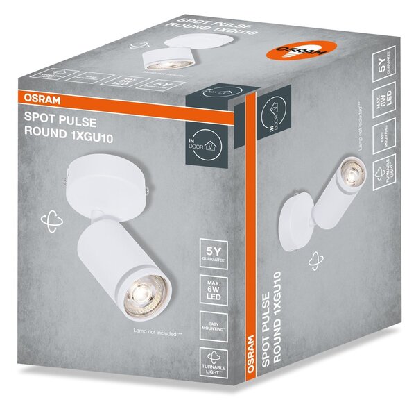 Bílá Bodovka LED SPOT PULSE 1xGU10 KULATÁ 84 mm