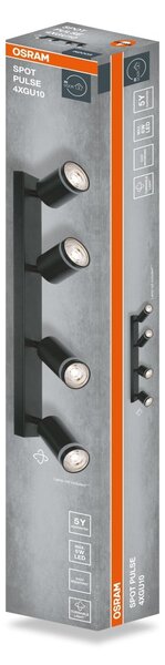 Černá Bodovka LED SPOT PULSE 4xGU10 490 mm