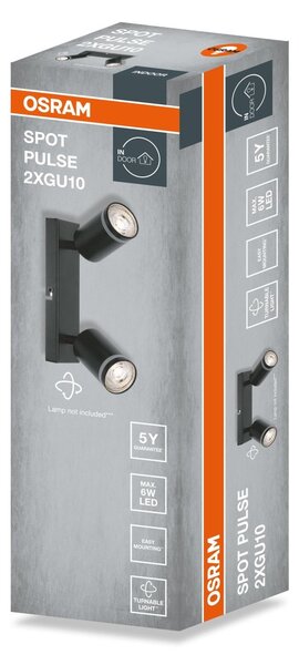 Černá Bodovka LED SPOT PULSE 2xGU10 210 mm