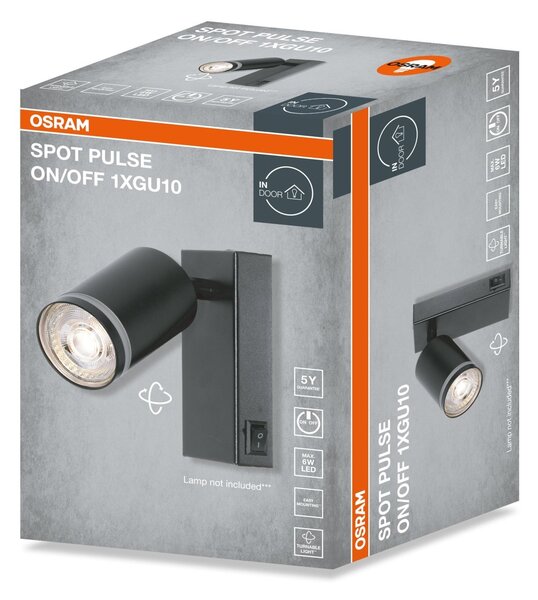 Černá Bodovka LED SPOT PULSE 1xGU10 ON/OFF