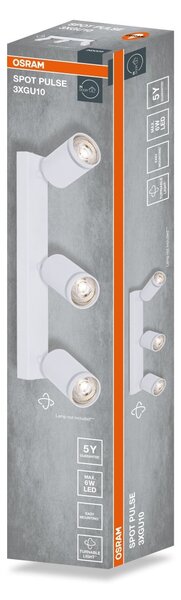 Bílá Bodovka LED SPOT PULSE 3xGU10 371 mm