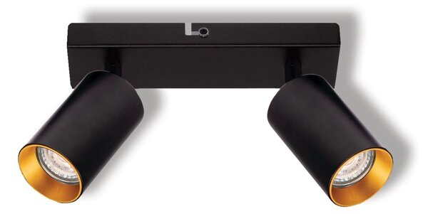 Černo-zlatá Bodovka ETERNAL 2xGU10 210 mm