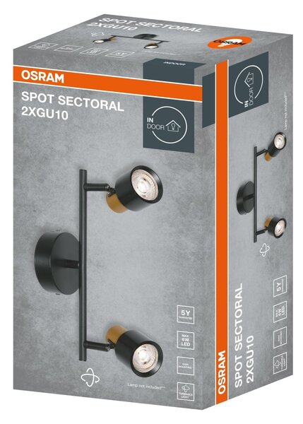 Černo-zlatá Bodovka SECTORAL 2xGU10 300 mm