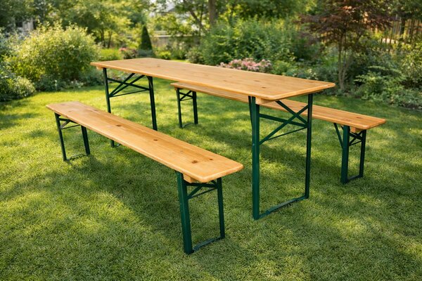 Pivní set PREMIUM 200x50cm – masiv borovice - stůl + lavice