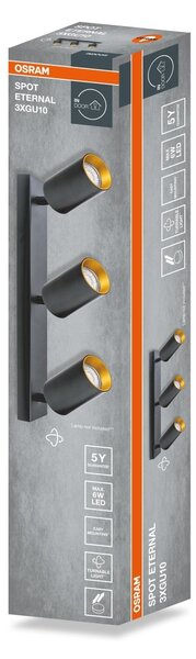 Černo-zlatá Bodovka ETERNAL 3xGU10 371 mm