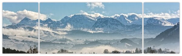 Obraz zasněžených hor (170x50 cm)