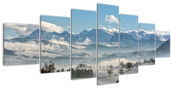 Obraz zasněžených hor (210x100 cm)