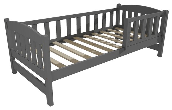 Vomaks Dětská postel DP 002 se zábranou Rozměr: 80 x 170 cm, Povrchová úprava: netransparentní barva šedá