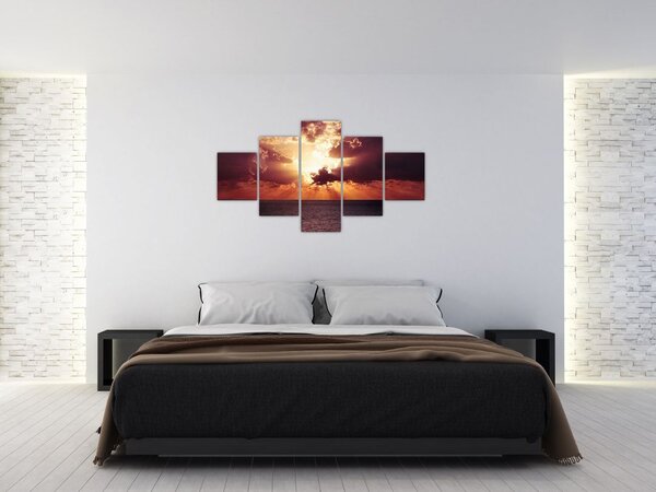 Obraz slunce za mraky (125x70 cm)