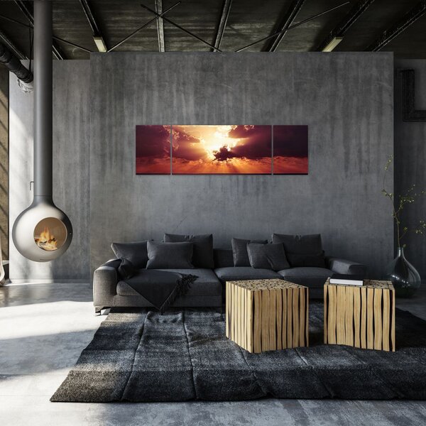 Obraz slunce za mraky (170x50 cm)