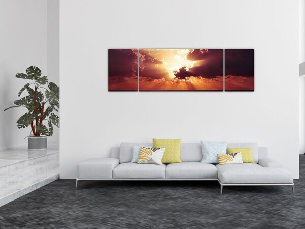 Obraz slunce za mraky (170x50 cm)