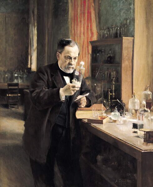 Fotografie Louis Pasteur in his Laboratory, 1885, Edelfelt, Albert Gustaf Aristides