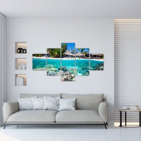 Obraz pláže na tropickém ostrově (125x70 cm)