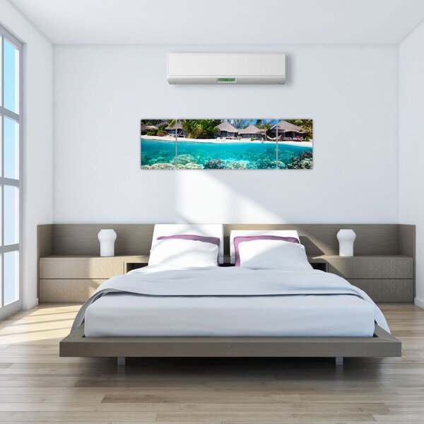 Obraz pláže na tropickém ostrově (170x50 cm)