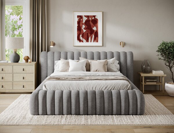 Eltap Čalouněná postel Carilla s úložným prostorem Materiál a barva potahu: Royal 04 - šedá, Rozměr: 140x200