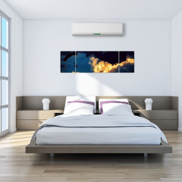 Obraz parašutisty v oblacích (170x50 cm)