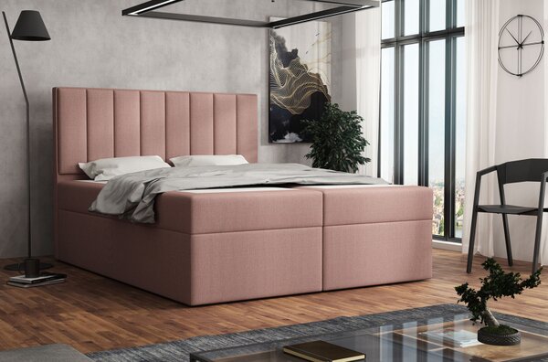 Čalouněná postel boxspring 180x200 SAMANTA - růžová 1