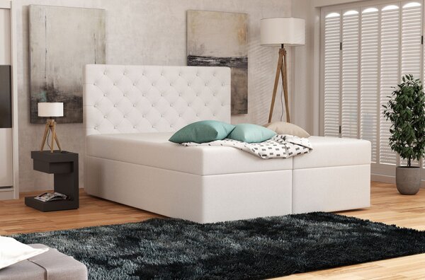 Elegantní čalouněná postel 180x200 ALLEFFRA - bílá