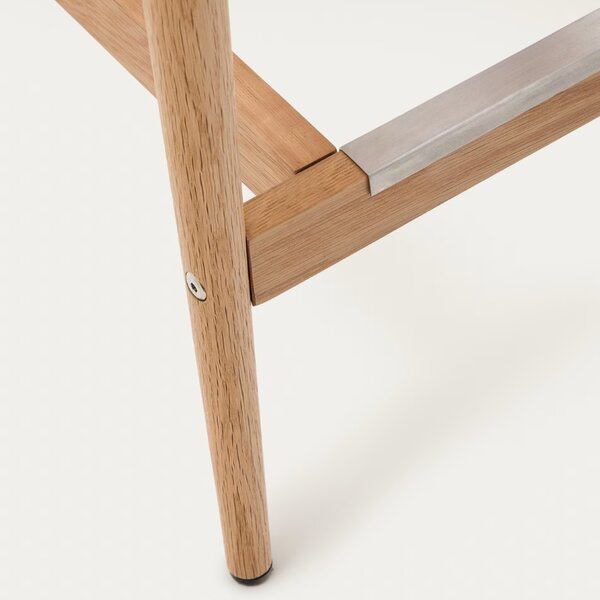 Kave Home Dubová barová židle Analy 70 cm s výpletem