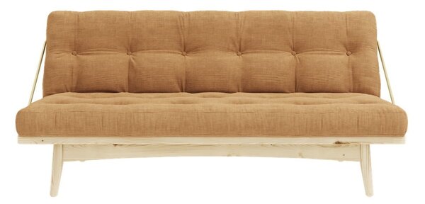 Manšestrová rozkládací pohovka v hořčicové barvě 190 cm Folk – Karup Design