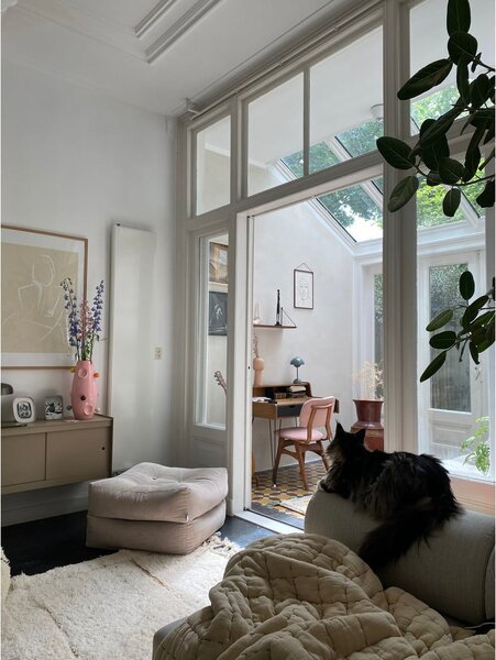 Sedací puf Karup Design More Beige