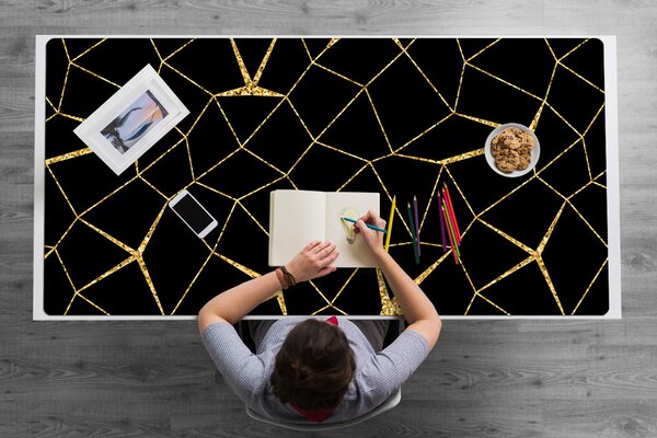 Ochranná podložka na stůl Mosaic zlato a černé