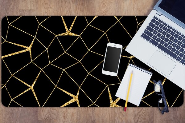 Ochranná podložka na stůl Mosaic zlato a černé