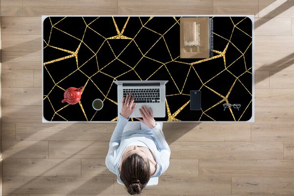 Ochranná podložka na stůl Mosaic zlato a černé