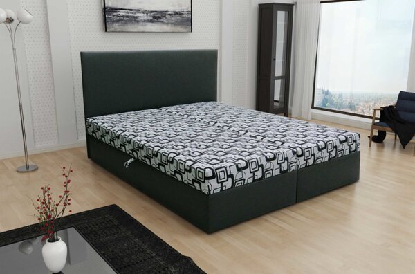 Odolná čalouněná postel s úložným prostorem DANIELA 180x200, černá